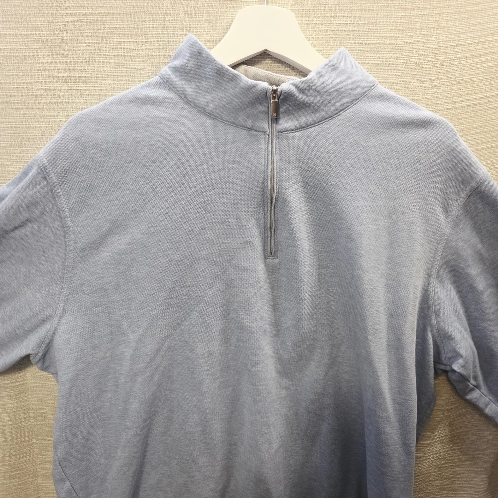 Peter Millar cotton modal baby blue quarter zip xxl